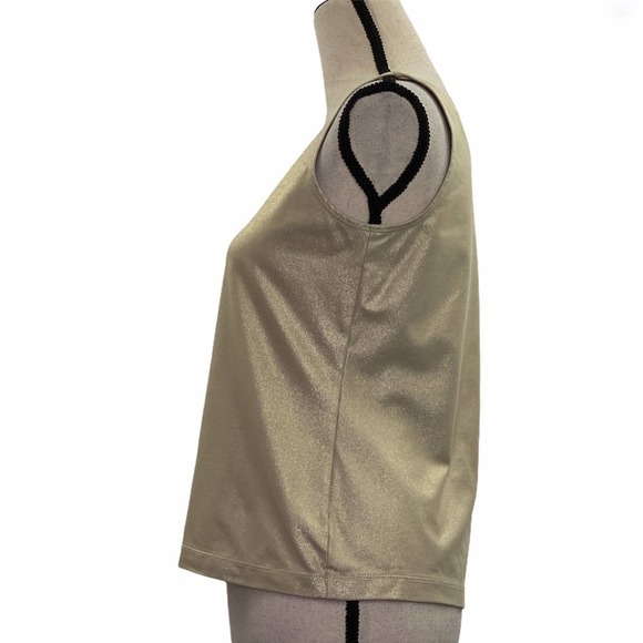 CHICO’S Shimmer Gold Sleeveless Tank Blouse - Picture 4 of 10